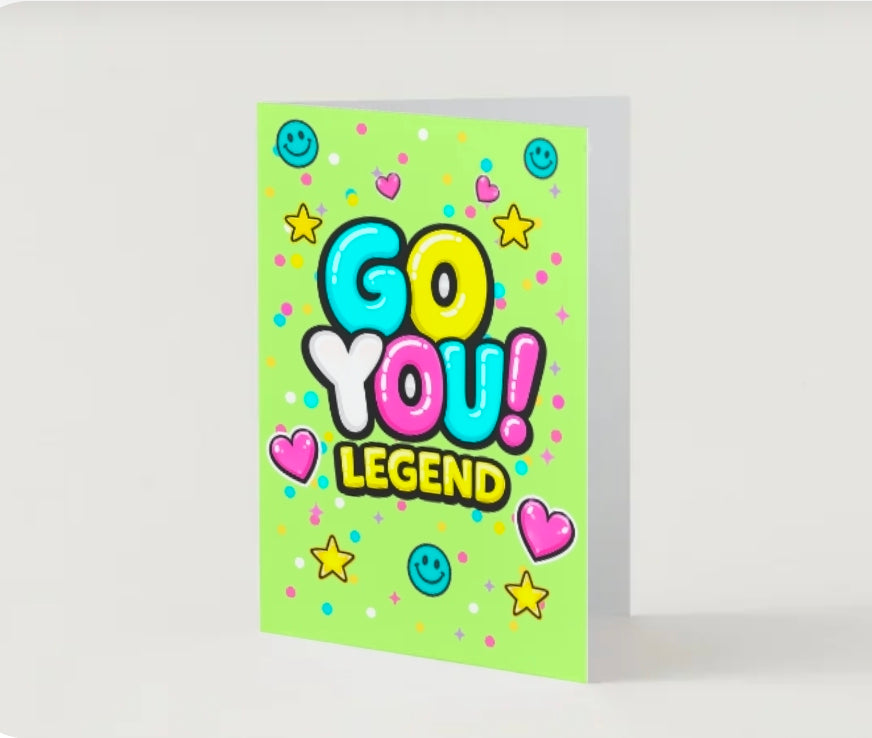 GO YOU LEGEND.                                   Go you card collection.                 By Lola Wilde Studio.